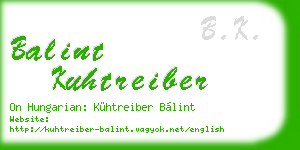balint kuhtreiber business card