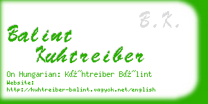 balint kuhtreiber business card